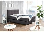 Boxspringbett MAINTAL, grau (anthrazit), Liegefläche B/L: 140cm x 200cm, H3, Tonnentaschen-Federkernmatratze, Bezug der Spiegelfläche Matratzendrell aus 100% Polyester;Strukturstoff-Bezug (100% Polyester);Kaltschaum-Topper: Bezug aus 100% Polyester. Abnehmbar und waschbar bis 60Grad, Komplettbetten, Boxspringbett