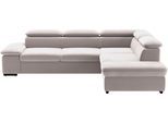 Ecksofa SIT & MORE "Alcudia L-Form", silber, B:272cm H:73cm T:226cm, 98% Polyester, 2% Polyamid, Sofas, Ecksofa, mit Armteilverstellung, optional Kopfteilverstellung und Bettfunktion