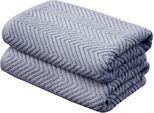 Badetücher FRAMSOHN FROTTIER "Ocean Bio Duschtücher", blau (rauchblau, blau), B:75cm L:150cm, Frottier, Obermaterial: 100% Baumwolle, Handtücher, Badetücher, hergestellt in Österreich, mit Kordel, gedrehter Bauschzwirn