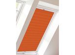 Dachfensterplissee SUNLINES "StartUp Style Crepe", orange (orange, weiß), B:77,5cm H:121,5cm, Obermaterial: 100% Polyester, Plissees, Dachfensterplissee, mit Führungsschienen