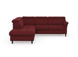 Ecksofa SIT & MORE "Marano L-Form", rot (bordeaux), B:252cm T:216cm, 100% Polyester, Sofas, Ecksofa, inklusive Kopfteilverstellung, wahlweise mit Bettfunktion, Bettkasten