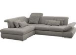 Ecksofa "SO 4100 mit komfortablen Federkern und Kopfteilverstellung", grau (grau 10), B:291cm H:80cm T:226cm, SET ONE BY MUSTERRING, Sofas, Ecksofa, wahlweise mit Bettfunktion und Sitztiefenverstellung, L-Form
