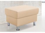 Hocker TRENDMANUFAKTUR "Rondo, Polsterhocker zur Serie, Breite 67 cm, Füße chromfarben", beige, B:67cm H:46cm T:53cm, Microfaser PRIMABELLE (100% Polyester);Kunstleder SOFTLUX;Struktur (54% Polyacryl, 46% Polyester);NaturLEDER (echtes Rindsleder) im Sitz, Korpus in Kunstleder SOFTLUX, Hocker, Hocker, Fußhocker wahlweise mit Federkern, in verschiedenen Bezügen bestellbar
