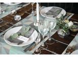 Platzset ADAM "Tischset Bio Bel" Gr. 1, blau (dunkelgrau,türkis), 17 Stk., Baumwolle, rechteckig, Obermaterial: 100% Baumwolle, Platzsets, Platzset, Made in Germany, für 8 Personen