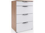 Schubkastenkommode WIMEX "Level by fresh to go", weiß (front weiß, korpus plankeneiche nachbildung), B:54cm H:84cm T:41cm, Holzwerkstoff, Sideboards, Schubkastenkommode, 4 Schubladen mit soft-close Funktion, 54cm breit, 84cm hoch