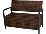 Gartenbank GARDEN PLEASURE "Ferrara", braun, B:117cm H:86cm T:58cm, Geflecht Rattan, Metall, Sitzbänke, Gartenbank, mit Staufach, BxTxH: 117x58x86 cm, verschiedene Farben