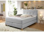 Boxspringbett HOME AFFAIRE "Calloway", grau, B:98cm L:218cm, Komplettbetten, Boxspringbett, inkl. Topper, XXL-Ausführung, in 4 Farben, 5 Breiten, 3 Matratzenarten