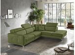 Ecksofa EGOITALIANO "Matt, hoher Sitzkomfort und aufwendige Detailverarbeitung, L-Form", grün (kiwi), B:285cm H:100cm T:221cm, Sofas, Ecksofa, mit Ottomane, inkl. verstellbarer Kopfteile zum Relaxen