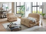 XXL-Sessel HOME AFFAIRE "Pia", beige (creme), B:83cm H:80cm T:95cm, Sessel, XXL-Sessel, Loungesessel in Megacord, 2 Größen, Schlaffunktion und Pouf-Funktion