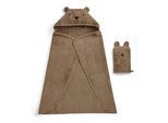 Handtuch Set CHRISTY "Christy Baby Bär", braun, 2 Stk., Walkfrottier, Walkfrottier, Obermaterial: 100% Baumwolle, Handtuch-Sets, Handtuch Set, 1 Kapuzen-Badetuch (95x90 cm) und 1 Waschhandschuh (23x15 cm)