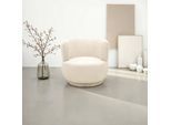 Sessel DOMO COLLECTION "Bruges, Loungesessel mit Drehfunktion", beige (creme), B:76cm H:71cm T:76cm, 100% Polyester, Sessel, Sessel