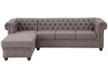 Chesterfield-Sofa HOME AFFAIRE "New Castle L-Form", grau (taupe), B:255cm H:72cm T:171cm, Sofas, Chesterfield-Sofa, hochwertige Knopfheftung in Chesterfield-Design, B/T/H: 255(171/72)