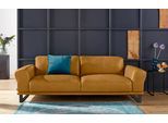 2,5-Sitzer W.SCHILLIG "montanaa", gelb (kurkuma z69), B:232cm H:78cm T:94cm, Sofas, 2 5-Sitzer, mit Metallkufen in Schwarz pulverbeschichtet, Breite 232 cm