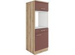Midischrank OPTIFIT "Bella", rot (rostrot, wildeiche, wildeiche), B:60cm H:174,4cm T:60cm, Holzwerkstoff, Schränke, Midischrank, Breite 60 cm, Nischenmaße B/T/H 56,7/55,5/59,2 cm
