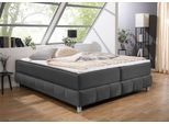 Boxspringbett HOME AFFAIRE "Salo", grau (anthrazit), B:166cm L:226cm, Komplettbetten, Boxspringbett, Ohne Kopfteil, inkl. Topper, auch in Überlänge 220 cm