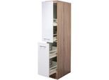 Apothekerschrank FLEX-WELL "Samoa", weiß (weiß, sonoma eiche), B:30cm H:162cm T:57cm, Holzwerkstoff, Schränke, Apothekerschrank, (B x H x T) 30 x 161 x 60 cm, mit 4 Ablagen