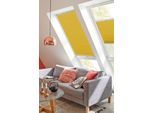 Dachfensterplissee SUNLINES "StartUp Style Honeycomb VD", gelb (senfgelb, weiß), B:97,4cm H:136,1cm, Obermaterial: 100% Polyester, Plissees, Dachfensterplissee, mit Führungsschienen