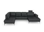 Wohnlandschaft SIT & MORE "Bendigo U-Form", schwarz, B:332cm H:87cm T:226cm, Sofas, Wohnlandschaft, inklusive Sitztiefenverstellung, Bodenfreiheit 15 cm, in 2 Fußfarben