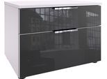 Nachtkommode WIMEX "Level36 C by fresh to go", weiß (weiß, glas grau), B:54cm H:39cm T:41cm, Holzwerkstoff, Sideboards, Nachtkommode, mit Glaselementen auf der Front, soft-close Funktion, 54cm breit