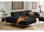 Ecksofa W.SCHILLIG "run, Designsofa mit tollem Sitzkomfort, bequem, L-Form", schwarz (midnight w82), B:319cm H:88cm T:178cm, Longlife Xtra-Leder Z73: Naturwalkleder der Luxusklasse aus den erlesensten Rohhäuten. Hautstärke 1, 1 – 1, 3 mm;ROHLEDER Jacquard-Flachgewebe Q2 W60 (63% Polyester, 37% Polyacryl);ROHLEDER Chenille-Flachgewebe Q2 W77 (68% Polyacryl, 32% Polyester);Stoff S37 (100% Polyester)