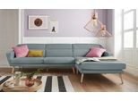 Ecksofa OTTO HOME "Bille L-Form", grün (mint), B:302cm H:86cm T:178cm, Samtoptik (100% Polyester);Luxus-Microfaser weich (100% Polyester);Struktur (100% Polyester);Struktur fein (100% Polyester), Sofas, Ecksofa, mit Naht im Rückenkissen und Beinen aus Eichenholz