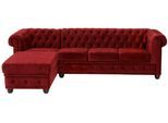 Chesterfield-Sofa HOME AFFAIRE "New Castle L-Form", rot (bordeaux), B:255cm H:72cm T:171cm, Sofas, Chesterfield-Sofa, hochwertige Knopfheftung in Chesterfield-Design, B/T/H: 255(171/72)
