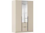Drehtürenschrank OTTO HOME "Kleiderschrank Schrank Garderobe AGORDO mit Dekor- oder Hochglanzfront", beige (beige (champagner)), B:136cm H:229cm T:54cm, Holzwerkstoff, Schränke, Drehtürenschrank, mit Außenschubkästen, in 7 Breiten und 2 Höhen MADE IN GERMANY