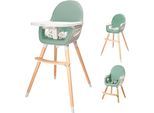 Hochstuhl BABYGO "Scandi - wood", Baby, Gr. B/H/T: 59cm x 102cm x 59cm, grün (mint), Stühle Hochstuhl
