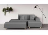 Ecksofa OTTO HOME "Suyala", grau (dunkelgrau), B:258cm H:85cm T:168cm, 100% Polyester, Sofas, Ecksofa, L-Form mit Hocker