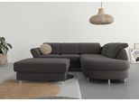 Ecksofa SIT & MORE "Apulia L-Form", grau (fango), B:250cm H:78cm T:212cm, Webstoff (100% Polyester);Struktur weich (90% Polyester, 10% Polyamid);Luxus-Micofaser Euphoria (100% Polyester);Samtoptik (100% Polyester), Sofas, Ecksofa, wahlweise Bettfunktion, Bettkasten und Kopf- und Armteilverstellung