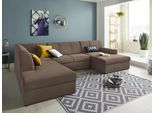 Wohnlandschaft DOMO COLLECTION "Topper, elegant und zeitlos, komfortabel, U-Form", braun, B:320cm H:78cm T:213cm, Sofas, Wohnlandschaft, wahlweise mit Bettfunktion