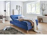 Boxbett "Sababa", blau, B:120cm L:200cm, Bezug Bettbox und Obermatratze: Strukturstoff (100% Polyester), ATLANTIC HOME COLLECTION, Komplettbetten, Boxbett, mit Bettkasten