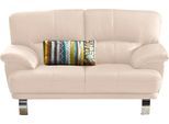 2-Sitzer TRENDMANUFAKTUR "Cecillia, in italienischem Design, bequem", beige, B:162cm H:87cm T:89cm, Kunstleder SOFTLUX;Microfaser PRIMABELLE (100% Polyester);NaturLEDER (echtes Rindsleder) in Sitz und Rücken. Korpus in passendem Kunstleder SOFTLUX bezogen;Luxus-Microfaser ALCAZAR (100% Polyester), Sofas, 2-Sitzer, hochwertige Verarbeitungsdetails