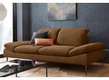 2,5-Sitzer W.SCHILLIG "enjoy&MORE", braun (chocolate s37), B:232cm H:87cm T:110cm, Chenille-Flachgewebe R66 (85% Polyester, 15% Nylon);Longlife Xtra-Leder Z59: Glattleder mit modischer Prägung. Hautstärke 0, 9 - 1, 1 mm;Stoff S37 (100% Polyester), Sofas, 2 5-Sitzer, Sitztiefenverstellung, Füße bronze pulverbeschichtet, Breite 232 cm