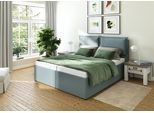 Polsterbett MAINTAL "Lyara", blau (petrol), B:187cm L:215cm, Struktur fein (100% Polyester), Betten, Polsterbett, wahlweise ohne Matratze oder mit 3 Matratzenarten zur Auswahl