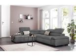 Ecksofa HOME AFFAIRE "Alberto L-Form", grau (steel), B:272cm H:73cm T:226cm, 100% Polyester;Luxus-Microfaser weich (9)0% Polyester / 10% Polyamid;Luxus-Microfaser Vintageoptik (100% Polyester);Microfaser Antiklederoptik (100% Polyester), Sofas, Ecksofa, mit Kopfteilverstellung, wahlweise mit Bettfunktion