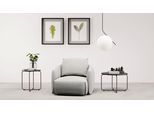 Sessel TRENDMANUFAKTUR "Shawn, Loungesessel, Designsessel, elegant geschwungen Armlehnen", grau (ghost grau), B:98cm H:87cm T:99cm, 100% Polyester, Sessel, Sessel, organische Form, bequem, mit hochwertigem Bezug