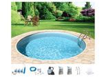 Rundpool MY POOL BWT "mit sandfarbener Folie für den Karibik Look", beige (weiß, sand), H:150cm Ø:600cm, Schwimmbecken, Rundpool, Höhe: 150 cm, in versch. Größen verfügbar