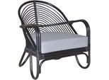 Loungesessel, schwarz, B:70cm H:80,5cm T:72cm, Bezug 100% Polyester, HOFMANN LIVING AND MORE, Sessel, Loungesessel, Handgeflochten