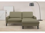 Ecksofa HOME AFFAIRE "Lecce, L-Form, Federkernpolsterung, Breite 194 cm", oliv, B:194cm H:86cm T:164cm, 100% Leder, Sofas, Ecksofa, inkl. saugroboterfreundliche Höhe & schmale Armlehnen