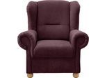 Ohrensessel HOME AFFAIRE "Torello", braun (bordeaux), B:92cm H:102cm T:89cm, 100% Polyester, Sessel, Ohrensessel