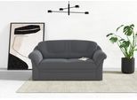 2-Sitzer DOMO COLLECTION "Montana für kleine Räume, Breite 146cm, komfortabel und zeitlos", grau (dunkelgrau), B:146cm H:84cm T:82cm, 100% Polyester, Sofas, 2-Sitzer, bequeme Armlehnen