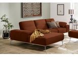 Ecksofa W.SCHILLIG "run, Designsofa, bequem, L-Form", orange (terracotta w82), B:299cm H:88cm T:178cm, Longlife Xtra-Leder Z73: Naturwalkleder der Luxusklasse aus den erlesensten Rohhäuten. Hautstärke 1, 1 – 1, 3 mm;ROHLEDER Jacquard-Flachgewebe Q2 W60 (63% Polyester, 37% Polyacryl);ROHLEDER Chenille-Flachgewebe Q2 W77 (68% Polyacryl, 32% Polyester);Stoff S37 (100% Polyester), Sofas, Ecksofa, mit