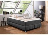 Boxspringbett HOME AFFAIRE "Salo", grau (anthrazit), B:146cm L:206cm, Komplettbetten, Boxspringbett, Ohne Kopfteil, inkl. Topper, auch in Überlänge 220 cm