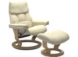 Relaxsessel STRESSLESS "Ruby", beige (vanilla paloma), B:79cm H:98cm T:76cm, Leder BATICK: BATICK ist ein leicht korrigiertes, durchgefärbtes und genarbtes Möbelleder, bei dem die meisten Unebenheiten und Spuren in der Regel entfernt wurden.;Leder PALOMA: PALOMA ist ein durchgefärbtes Semianilin-Möbelleder mit natürlicher Narbung., Sessel, Relaxsessel, mit Classic Base, Größe M, Gestell Eiche, Wen