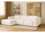 Ecksofa HOME AFFAIRE "Noord mit Kedernaht, Breite 281 cm, L-Form", beige (cream), B:281cm H:71cm T:161cm, 100% PES, Sofas, Ecksofa, Cord, Struktur, Webstoff, mit Wellenunterfederung, Massivholzrahmen