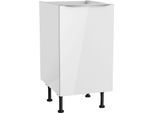 Spülenschrank KOCHSTATION "KS-Aken", weiß (weiß hochglanz, weiß), B:45cm H:87cm T:58,4cm, Schränke, Spülenschrank