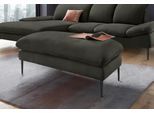 Hocker W.SCHILLIG "enjoy&MORE", grün (hunter r66), B:106cm H:45cm T:71cm, Chenille-Flachgewebe R66 (85% Polyester, 15% Nylon);Longlife Xtra-Leder Z59: Glattleder mit modischer Prägung. Hautstärke 0, 9 - 1, 1 mm;Stoff S37 (100% Polyester), Hocker, Hocker, Füße schwarz pulverbeschichtet, Breite 106 cm