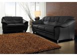Polstergarnitur SIT & MORE "Top Savona", schwarz, NaturLEDER, NaturLEDER, echtes Rindsleder in Sitz und Rücken, Korpus in passendem Kunstleder, Sitzmöbel-Sets, Polstergarnitur, NaturLEDER (2-tlg), bestehend aus je einem 2- und 3-Sitzer, Federkern