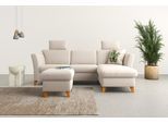Ecksofa HOME AFFAIRE "Trelleborg L-Form", grau (elephant), B:249cm H:86cm T:162cm, 100% Polyester, Sofas, Ecksofa, Federkern-Polsterung, wahlweise mit Bettfunktion und Bettkasten